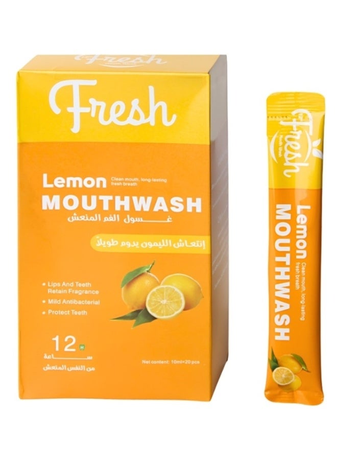 Fresh. Fresh Lemon Refreshing Mouthwash 10ml*20 Pieces - Image 1